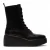 Fly London Dames Zwarte HAIT273 Leren Veterschoenen met Dikke Plateauzool