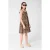 Shoeby maxi jurk met panterprint en franjes – bruin