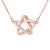 Etoiles ketting 6 vestigingen zirkoniumoxiden zilver 925 roze vergulde