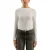 QS – female – T-Shirt met studs in slim fit ribstof