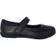 Pretty Green Meisjes Loreto Leren Gevoerde Platte School schoenen (Zwart)