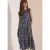 Cecil Dames Midi-jurk met gespleten hals en print in Blauw