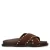 Sacha suède slippers met studs bruin