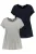 Ulla Popken Shirt  donkerblauw / lichtgrijs / zwart / wit