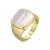 Luxenter ring met 18k gouden afwerking wit parelmoer – Misau