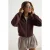 TRENDYOLMİLLA Dames Bruin Effen Lang, Regular fit Sweatshirts