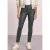 Broek met Mid Waist en Slim Fit in leerlook