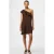 PIECES one shoulder jurk bruin