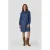 Anytime denim midi jurk met strikkraag dark blue