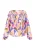 IZIA Blouse ‘Fashion Look’  olijfgroen / violetblauw / lichtoranje / wit