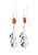 Pilgrim Oorbellen ‘Eclipse’  mosterd / kreeft / zilver / wit