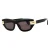 Palm Angels Dames Claire Kat Oog Zonnebril (Zwart/Donkergrijs)