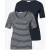 Street One Dames Shirt met ronde V-hals in een pak van 2 in Blauw