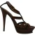 Saint Laurent Tribute Platform Sandalen in Bruin Leer