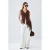 TRENDYOLMİLLA Dames Bruin Effen Mouwloos Regular fit Blouses