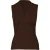 Mouwloze top met V-hals en draperie in een rijke chocoladebruine kleur.