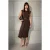 TRENDYOLMİLLA Dames Bruin Effen Midi Mouwloos Avond / Dagelijks Bodycon Jurken