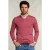 River Woods Custom Fit Merino V-neck Pullover Amaranth Mix Pink