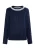 Dreimaster Gebreide trui Dames marine wol wit