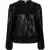 EsQualo Blouse Sequins Stretch Black
