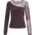 Only Onlsmooth ls mesh mix top box jrs bordeaux