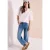 Blouse met gespleten hals en strepen
