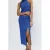 Mango midi rok met split en linnen – blauw