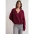 Geribde V-hals Strik-Voorkant Cardigan