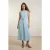 TRENDYOLMİLLA Dames Blauw Effen Midi Mouwloos A-lijn Jurken