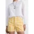 Mango regular waist straight leg gestreepte denim short – geel