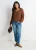 Bruine oversized trui met grove steken