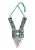IZIA Ketting  turquoise / donkerlila / karmijnrood / zilver