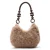 Manfield schoudertas van imitatiebont beige