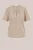 WE Fashion – Dames jersey T-shirt met plooidetail en glittergaren – Regular fit – Beige – Viscose –