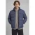 JJ REBEL quilted winterpufferjas met melée – donkerblauw