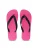 Python zwarte teenslippers neonroze