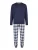Phil & Co. Berlin Pyjama lang ‘Cozy Classic’  donkerblauw / wit