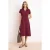 TRENDYOLMİLLA Dames Bordeaux Effen Midi Kort Casual A-lijn Jurken