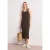 Street One Dames Midi-jurk met kanten V-hals in Bruin