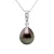 Diamond Pendant 0.010 Cts gekweekte parel TAHITI Peer 8-9mm White Gold