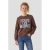 Geisha katoenen sweater met tekstprint – bruin/blauw