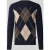 Bugatti Regular fit gebreide pullover van wolmix met ruitmotief