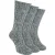 3-Pack Heren Warm 100% Wol Geribbelde Sokken met Versterkte Hak en Neus