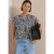Blouse met gespleten hals en zebraprint