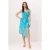 TRENDYOLMİLLA Dames Blauw Bloemen Midi Mouwloos Asymmetrisch Jurken