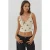 U Kraag Geprint Crop Top