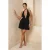 TRENDYOLMİLLA Dames Zwart Abstract Kort / Mini Mouwloos Strandkleding Skater Jurken