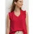 Street One Dames Blousetop met V-hals en ruches in Rood