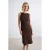 TRENDYOLMİLLA Dames Bruin Effen Midi Mouwloos Stijlvol/Avond Bodycon Jurken