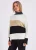 Gestreepte gebreide oversized trui met V-hals